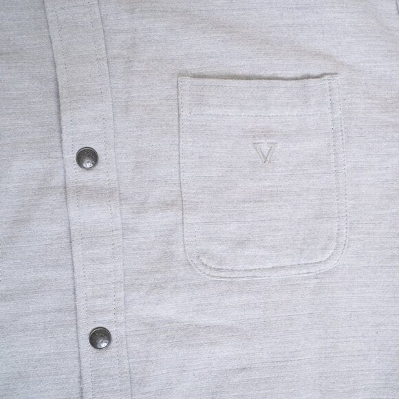 Vissla Flannel Shirt Snap Button Reversible Burshed Cotton Gray Blue XL - Picture 14 of 16